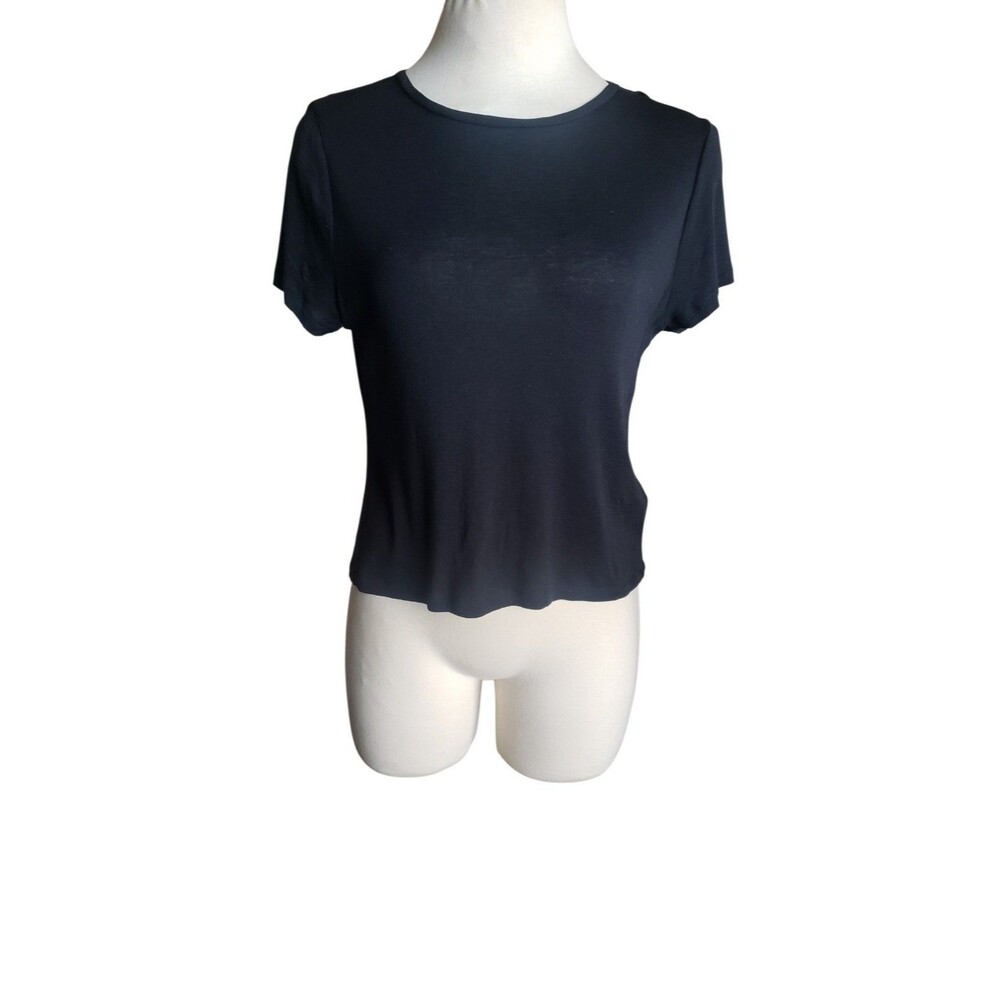 Alice + Olivia Top Classics Size M Womens Black Minimalist Quiet Luxury Shirt